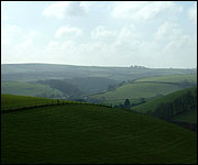 View across countryside