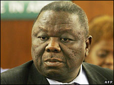 Morgan Tsvangirai ở Pretoria, Nam Phi, ngày 10 tháng Năm 2008