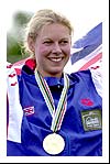 Stephanie Cook shows off her medal