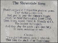 The words to the Shrovetide anthem