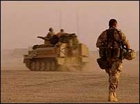 Desert war scene