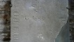 Grafitti on a stone mounted in the cathedral tower.