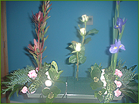 Container with flowers