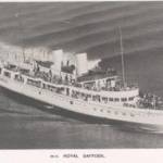 M.V. Royal Daffodil. Built in 1939 by William Denney and Brothers, Dumbarton. 2060 Tons gross, 313 feet long, 50 feet beam, 4500 B.H.P. Speed: 21 Knots. Capacity: 2073 Passengers. M.V. Royal Daffodil. Built in 1939 by William Denney and Brothers, Dumbarton. 2060 Tons gross, 313 feet long, 50 feet beam, 4500 B.H.P. Speed: 21 Knots. Capacity: 2073 Passengers.