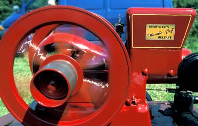 A static single cylinder diesel engine, made in Belfast
