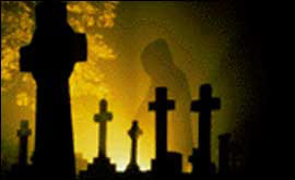 Ghost in churchyard