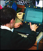 Picture: Pupil studying the computer