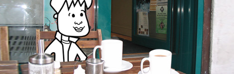 Tim at the cafe