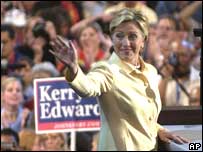 A senadora Hillary Clinton na convenção democrata