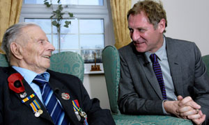 World War One veteran Harry Patch with Poet Laureate Andrew Motion