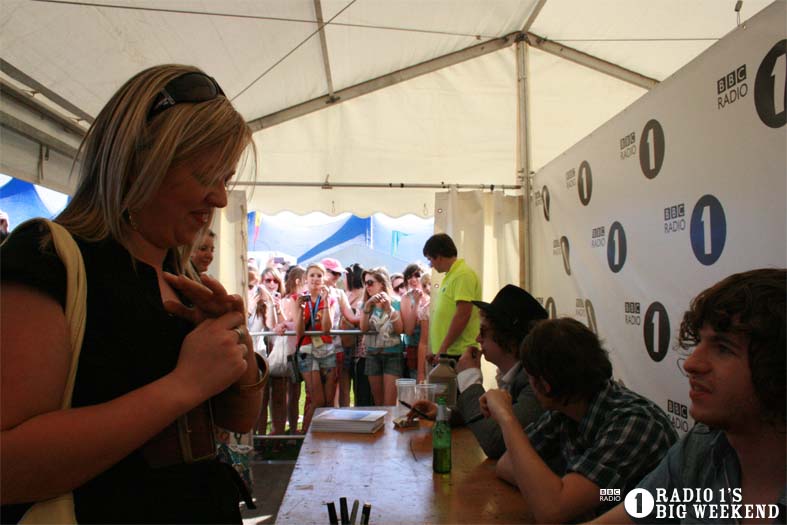 The Kooks in the signing tent