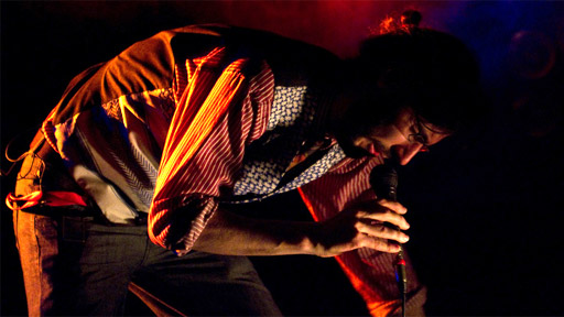 Shlomo performs at a gig