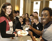 Blue Peter's Andy Akinwolere at a cooking demonstration