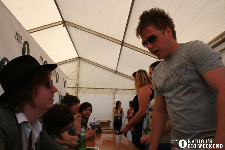 The Kooks in the signing tent