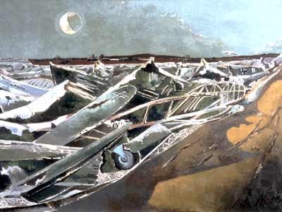 Totes Meer (Dead Sea) 1940-1 by Paul Nash (Oil on canvas) 101.6 x 152.4