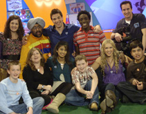 Jack, Jake and Zaashen on the Blue Peter set