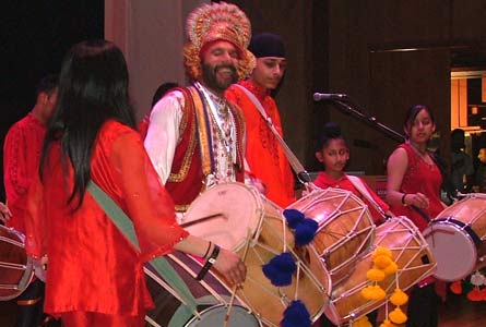 The Dhol Blasters drum up a storm on stage 