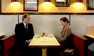 Bill Nighy and Kelly MacDonald in the cafe