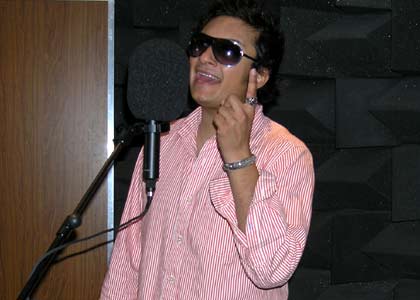 Raghav singing in studio