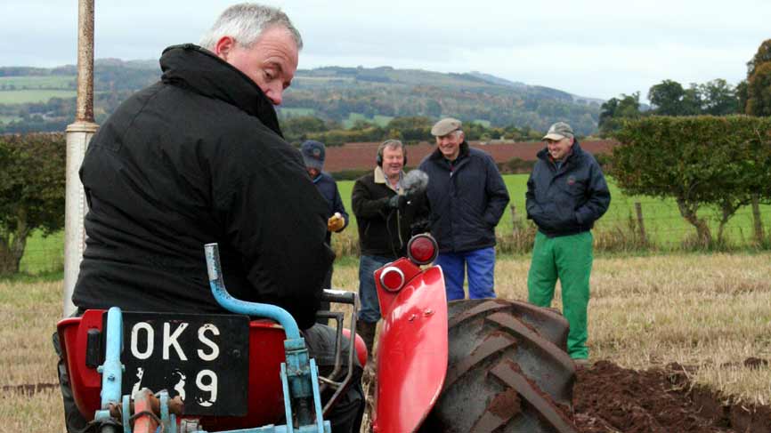 Mark isn't sure whether to look to the front or rear as he ploughs his furrows.