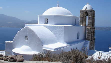 Basic phrases. Church, Milos, Cyclades, Greece  © Annabel Else