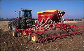 Tractor ploughing