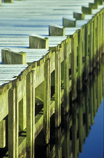 Wooden jetty with frost - Ballyronan marina