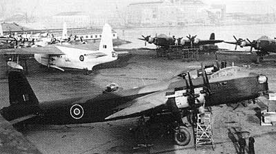 Sunderlands and Stirlings at the Queen's Island factory. Almost 2400 Stirling bombers were built, both by Shorts and underlicence, by other companies