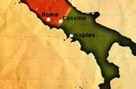 Image of a map of Italy, showing the Gustav line across the country