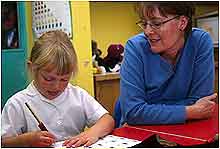 child in classroom