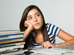 A girl revising