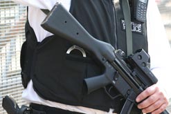 An armed police officer