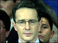 O presidente colombianom Álvaro Uribe