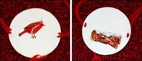 Thaumatrope - a robin on a log