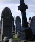 A spooky cemetery