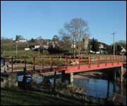 Footbridge across river at Harpford