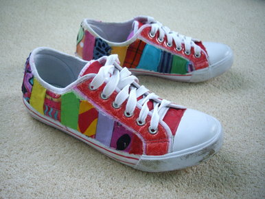 Stripey trainers