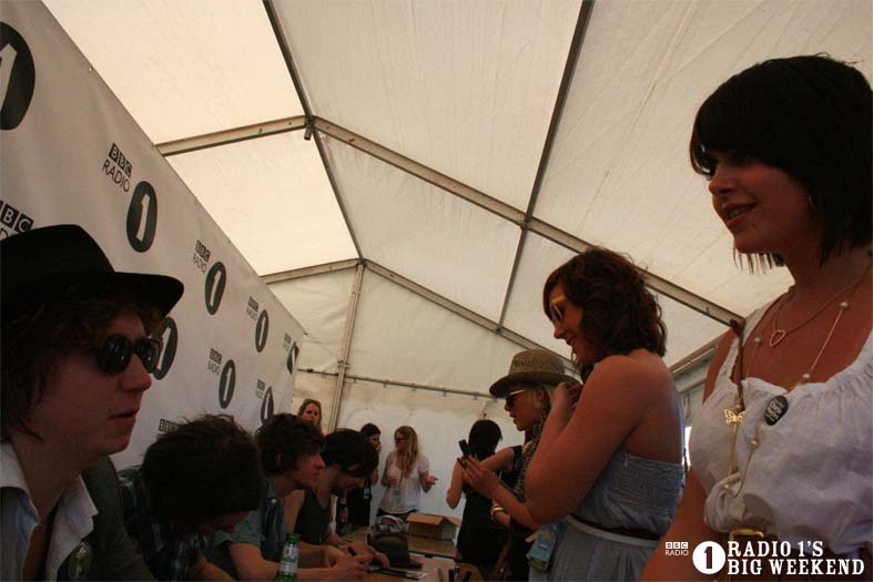 The Kooks in the signing tent