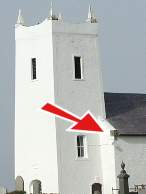 Arrow shows position of device  