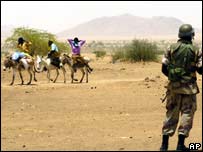Soldado da União Africana na região de Darfur