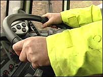 Driver at wheel