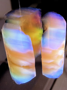 Liliane Lijn, 'Stardust' captured in aerogel, photo courtesy of Riflemaker.