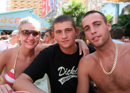 Greg James, Judge Jules and Dave Pearce spend the day at BCM in Magaluf
