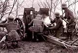 Image of a 77-mm field gun of an infantry providing support to attacking stormtroops