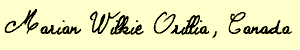 Marian Wilkie Orillia, Canada