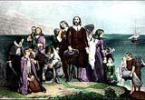 Image of settlers arriving in New England