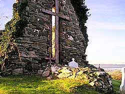 St. Aidan's grave, close to the gable of the old church