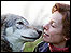 Michelle Paver with a wolf