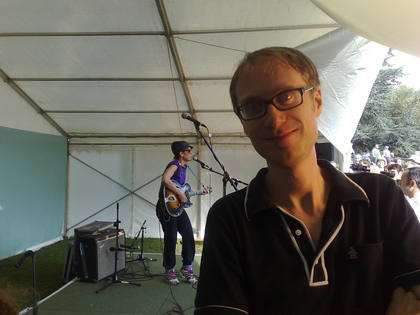 Steve side of stage with Joan As Policewoman