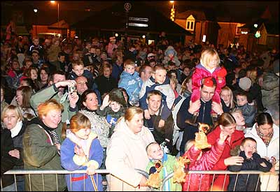 Crowd at Chesterfield Christmas lights switch-on